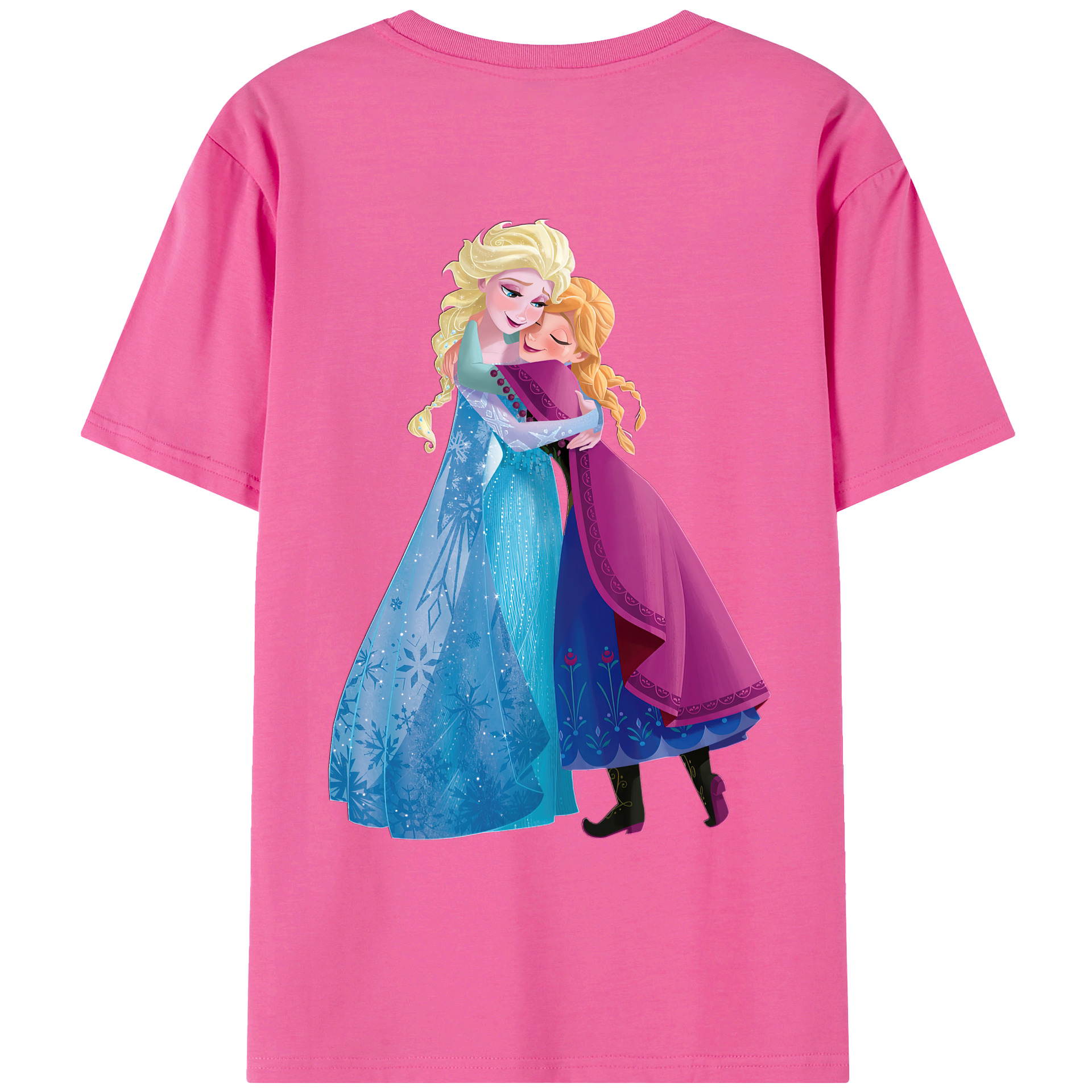 （画像用） アナと雪の女王 アンナ エルサ Frozen Anna Elsa レディース半袖Tシャツ(バックプリント)